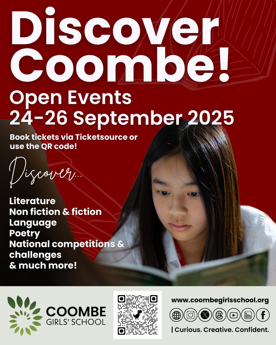 We encourage our students to be brave, not perfect, helping them to take ambitious and bold academic risks as well as ensuring they celebrate their achievements with pride. For tickets, please follow the QR code or visit bit.ly/482f5ut 

We can't wait to welcome you!