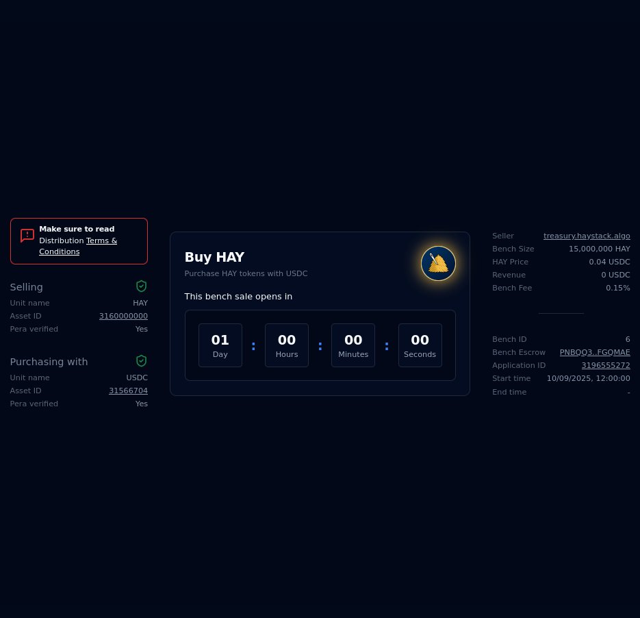 Myth Finance (@myth_finance) on Twitter photo ⏰24 hours until <a href="/haydotapp/">Haystack</a> bench #2 opens
15,000,000 $HAY @ $0.04 ⏰24 hours until <a href="/haydotapp/">Haystack</a> bench #2 opens
15,000,000 $HAY @ $0.04
