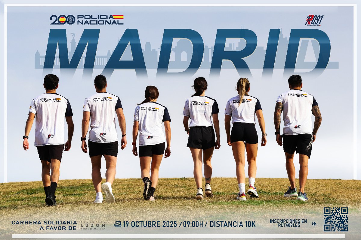 Policía Nacional (@policia) on Twitter photo 🏃 En la #Ruta091 de Madrid no solo corres… ¡también puedes ganar!
📅 El 19 de octubre únete a la marea azul solidaria y apoya a <a href="/FundacionLuzon/">Fundación Luzón</a> en la lucha contra la #ELA
<a href="/LenovoES/">Lenovo España</a> , <a href="/MotorolaESP/">Motorola España</a> y <a href="/fujifilm_es/">Fujifilm España</a> sortearán tablets, smartphones, cámaras y prismáticos entre los 🏃 En la #Ruta091 de Madrid no solo corres… ¡también puedes ganar!
📅 El 19 de octubre únete a la marea azul solidaria y apoya a <a href="/FundacionLuzon/">Fundación Luzón</a> en la lucha contra la #ELA
<a href="/LenovoES/">Lenovo España</a> , <a href="/MotorolaESP/">Motorola España</a> y <a href="/fujifilm_es/">Fujifilm España</a> sortearán tablets, smartphones, cámaras y prismáticos entre los