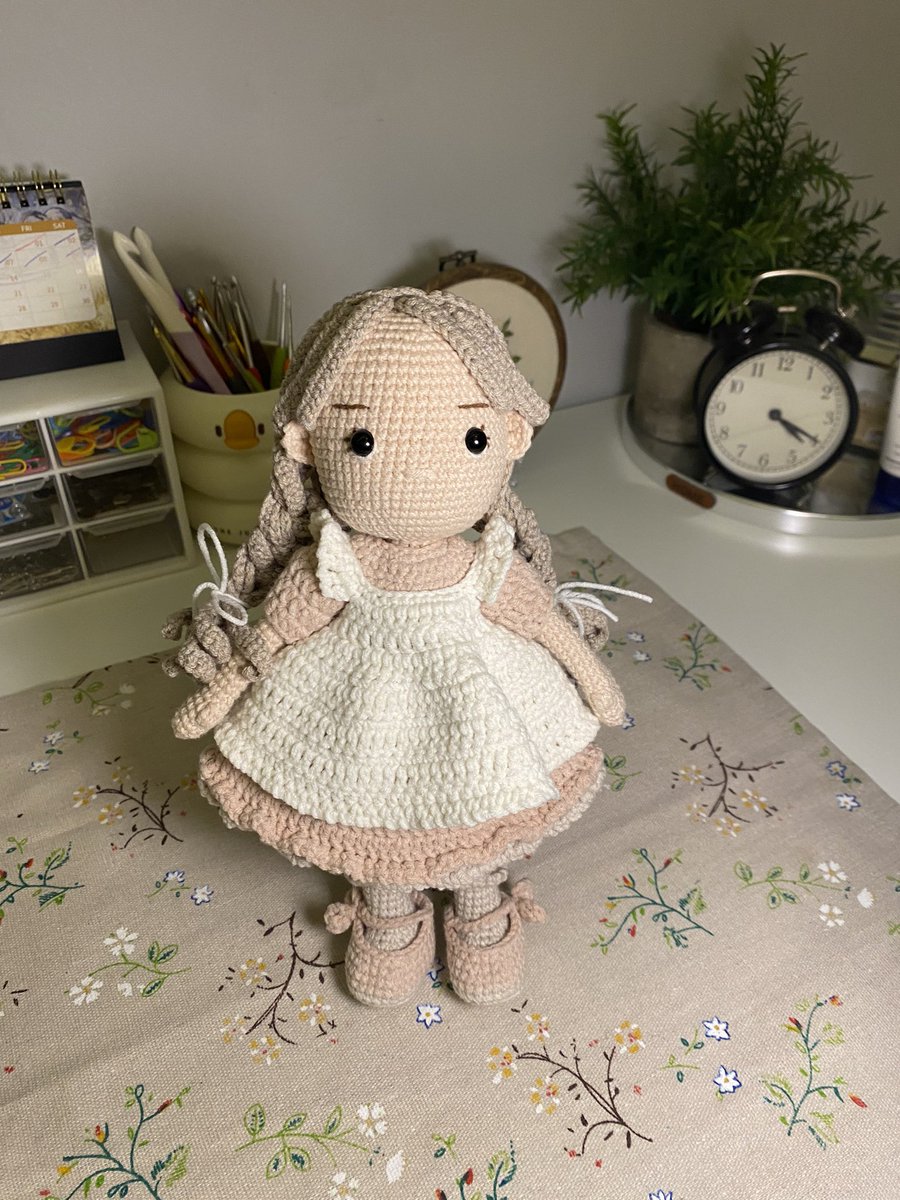 احلى دميه سويتها وتعبت عليها🥹🤍🌸 #كروشيه #crocheted