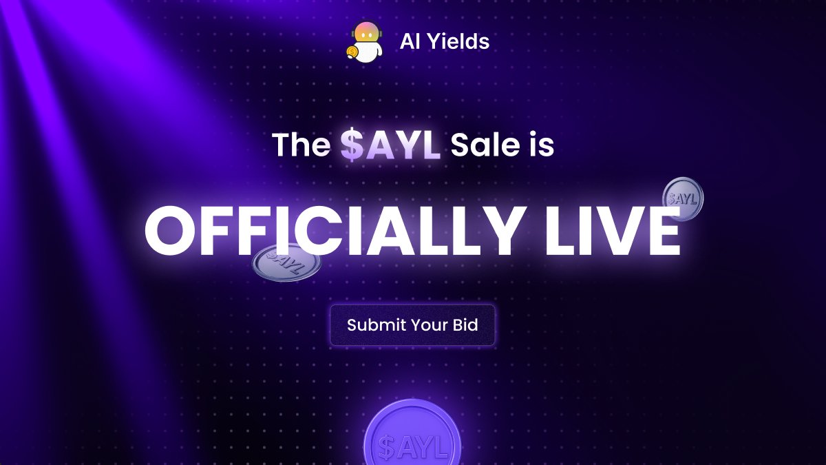 🚀 We’re Live!
The <a href="/AiYields/">AI Yields</a> ($AYL) sale on <a href="/CreatorBid/">Creator.Bid</a> has officially begun! ⚡
No more waiting, this is your chance to join the first autonomous yield agent at launch. Early spots move fast… ⏳

👉 Get in now and be part of the future.

Link: creator.bid/agents/68b9d81…

#AIYields