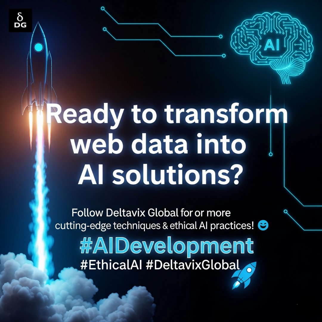 deltavix_global's tweet image. 🚀 Unlock the Power of Web Data!
From APIs to JSON, Python to R — Deltavix Global transforms web data into ethical AI insights 🌐✨
Powering the future of AI with efficiency, trust &amp;amp; innovation 💡

#WebData #AI #DataScience #EthicalAI #DeltavixGlobal