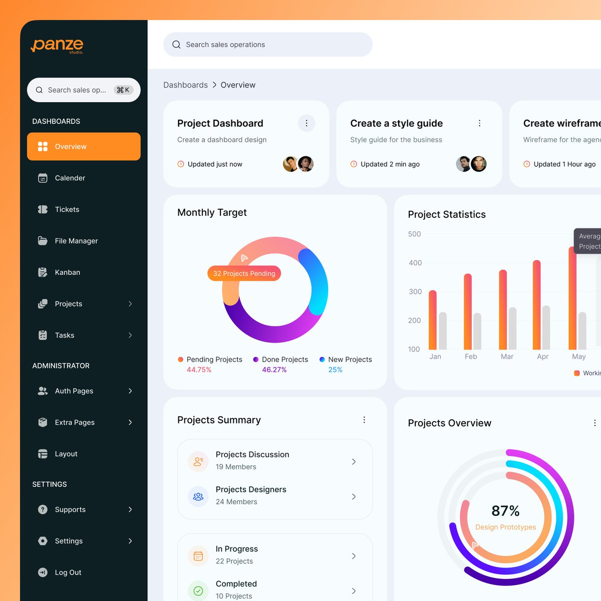 panzestudio's tweet image. This dashboard is designed for managing projects and tasks. It includes sections for daily tasks, project statistics, and team progress.
Need a dashboard like this? Reach out: hello@panze.co
#aidashboard #webappdesign #panzeagency #saasdashboard #uidesign #dashboard #uiuxdesign