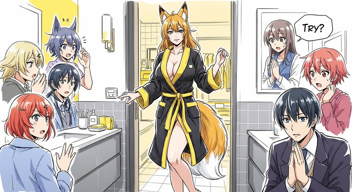 Hot Bathrobe Anime OC Commission &lt;3