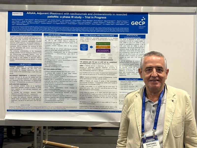 ⭕  #WCLC2025. Trial in progress. Esquema del ensayo fase III ARIAN 🙌👉 Adyuvancia con dos fármacos en pacientes resecados‼️ 🫁 <a href="/MARIANOPROVENCI/">M.Provencio</a>  <a href="/bmassutis/">Bartomeu Massuti</a>