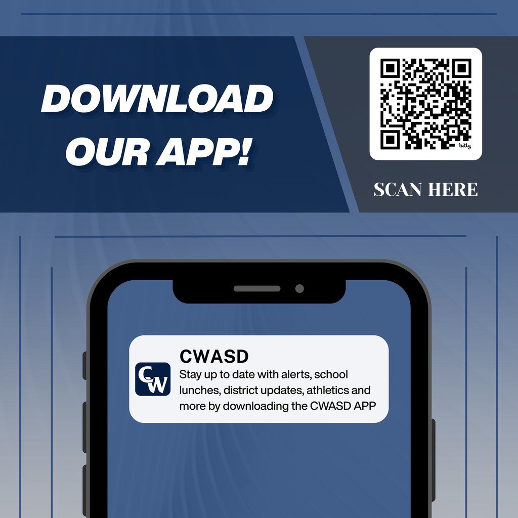 📲Scan the QR code and download our app! Stay up to date with district alerts, school lunches, athletics, school board meetings, events, and more. 🗓️🌟
🔗 bit.ly/CWASDAPP
#WeAreWeiser #CWASDAPP #ScanMe