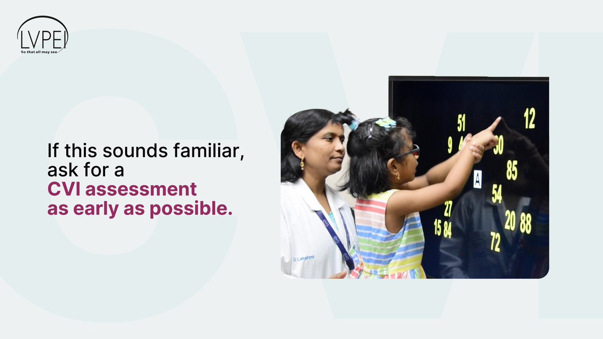 #CVI #ChildVision #EarlyRecognition #LVPEI #VisionRehabilitation #CerebralVisualImpairment #VisualImpairment #ChildHealth #VisionCare #EyeHealth #ChildDevelopment #DisabilityAwareness #ParentSupport #Neurodevelopment #SoThatAllMaySee