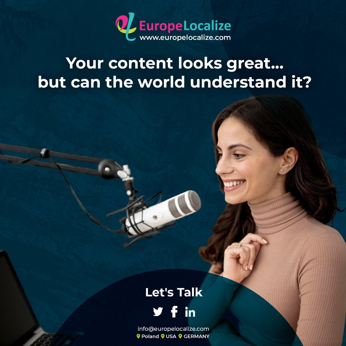 EuropeLocalize's tweet image. 🎬 Subtitles, dubbing, voiceovers — we do it all. 👉 With Europe Localize, your multimedia speaks 260+ languages.
shorturl.at/wcxDf
#MultimediaTranslation #Localization #EuropeLocalize