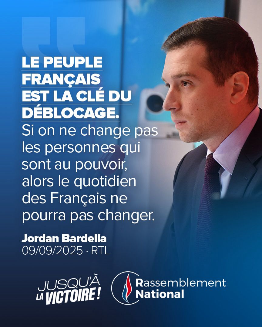🔴 Pour sortir du chaos, une grande majorité de Français réclame soit une dissolution, soit une démission d'Emmanuel Macron !

Avec <a href="/J_Bardella/">Jordan Bardella</a> à Matignon et une majorité à l'Assemblée, nous mènerons une politique de rupture avec le macronisme en remettant les Français au cœur