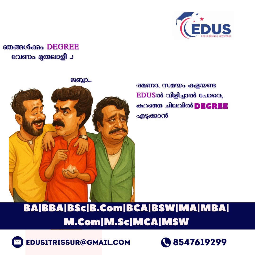 1_edus65852's tweet image. 🎓 **Upgrade Your Future with EDUS!**
Looking for the right path to complete your **UG &amp;amp; PG programs?
Learn with US – all designed to suit your lifestyle and career goals.
 #UGPGPrograms #OnlineDegree #DistanceEducation #RegularCourses #FastTrackDegree #CareerUpgrade #StudySmart