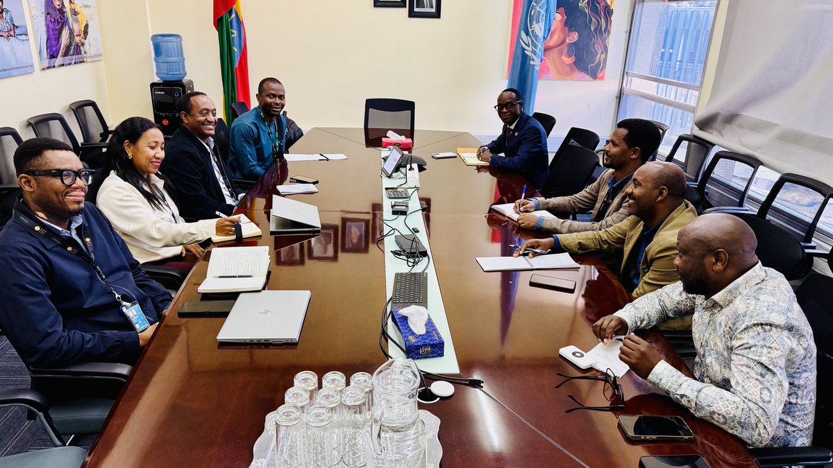 On the sidelines of #ACS2025  <a href="/UNFPAEthiopia/">UNFPA Ethiopia</a> Rep. <a href="/KkouameKoffi/">Koffi Kouame</a> met with <a href="/ChiagozieC_Udeh/">Chiagozie Udeh</a> to advance #ClimateAction.

Focus: scaling up adaptation in 🇪🇹 through resource mobilization, adaptive social protection &amp; tackling climate impacts on GBV, SRH &amp; women’s peace &amp; security.