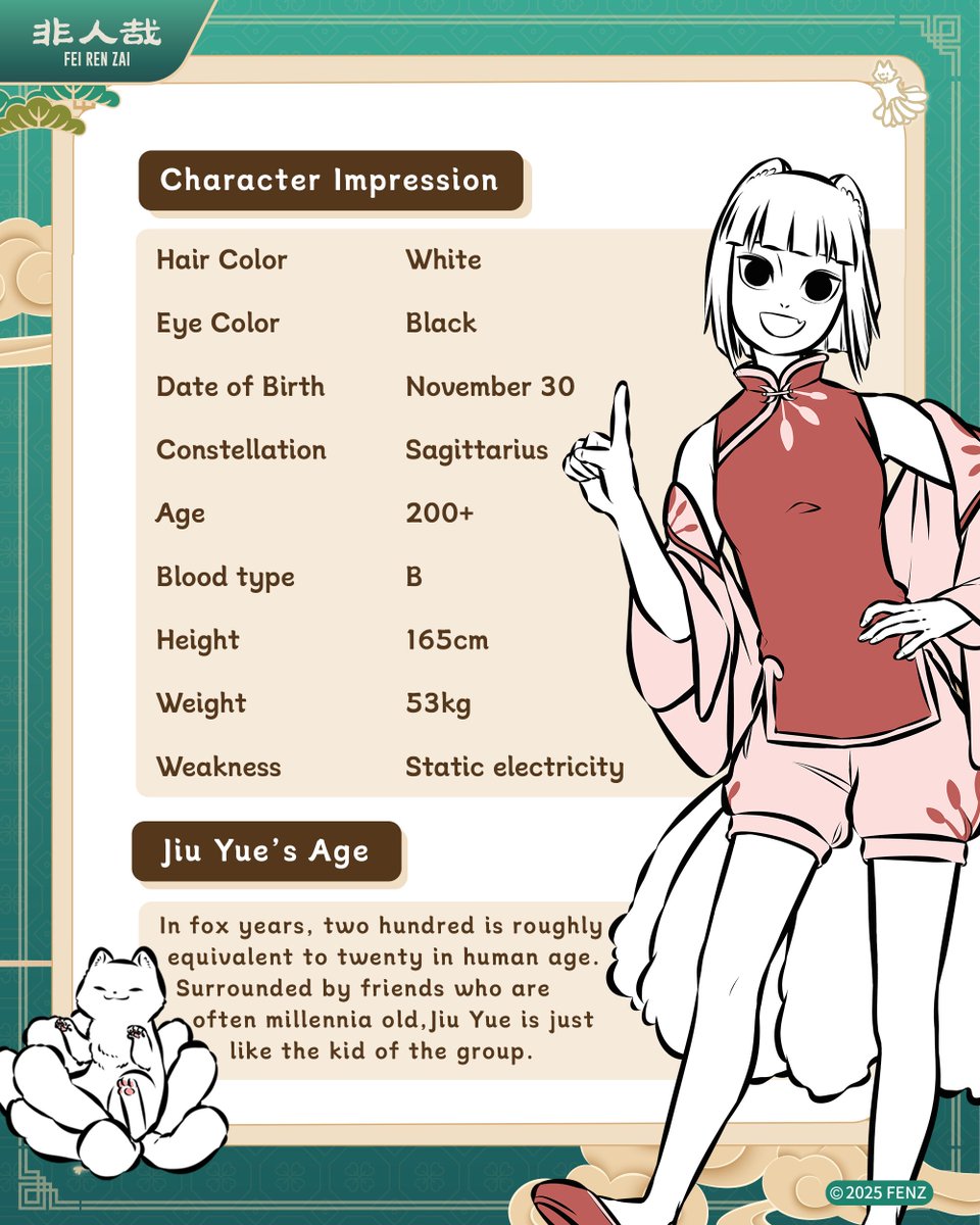feirenzai_OS's tweet image. Meet Jiu Yue 🌙✨
A nine-tailed fox who has cultivated for over 200 years—but in human age, she's just like a 20-year-old girl!
Her hobbies? Games, manga, and instant noodles 🍜💖
Who's your favorite character?
#非人哉 #feirenzai #animation2d  #funny #fypシ