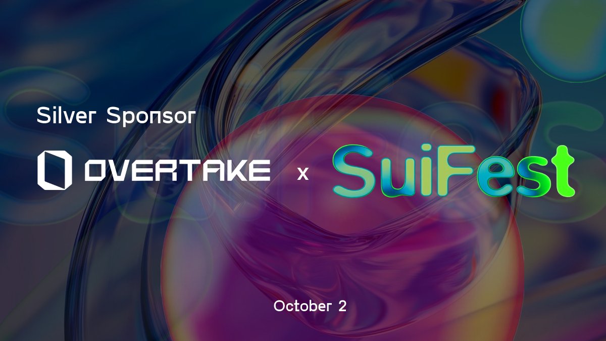 OVERTAKE is a Silver Sponsor of SuiFest,  not your typical conference, but a creative, immersive gathering for the <a href="/SuiNetwork/">Sui</a>  community to learn and connect. 

See you on October 2, 2025 in Singapore.