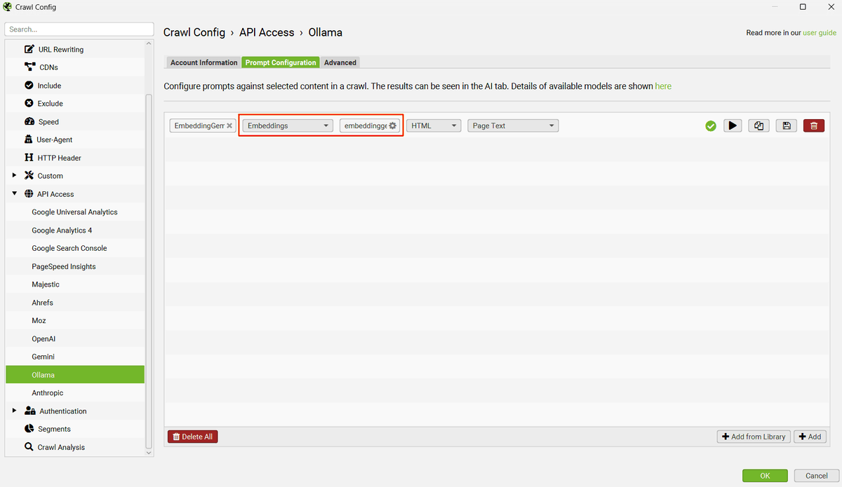 screamingfrog's tweet photo. Little tip - You can use local LLMs, &amp; the latest models, such as EmbeddingGemma from Google in @screamingfrog. 

Just pull the model via Ollama or AI Studio, &amp; update the category &amp; model in the prompt. 

More here on the set-up - https://t.co/omO2LrIOP3 https://t.co/evSDXrlSw1