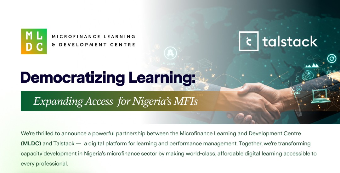 🚨 24 Hours to Go! 

Tomorrow, we unveil a game-changer for Nigeria’s microfinance sector: The MLDC × <a href="/talstackafrica/">Talstack</a> Digital Learning Platform

Time: 11:00 AM WAT
Virtual | Free to Attend

Will you be in the room when history is made?

Register now: bit.ly/MLDCTalstackLa…