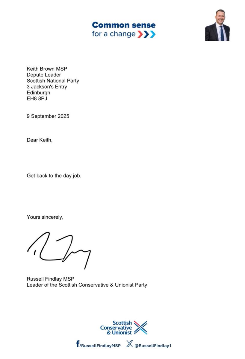 RussellFindlay1's tweet image. Letter 1: SNP droning on about independence.

Letter 2: My brief reply.
