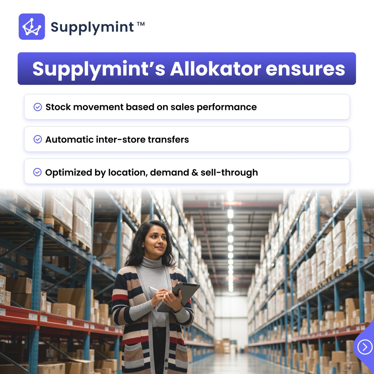supplymint's tweet image. Stores struggling despite full warehouses? 🛑
Guesswork in stock transfers is costing you!
Meet Allokator 🚀
✅ Auto-transfer inventory
✅ Cut overstock &amp;amp; stockouts
✅ Optimize by demand &amp;amp; region

👉 supplymint.com/products/allok…

#Supplymint #Allokator #SupplyChain #Retail #SaaS