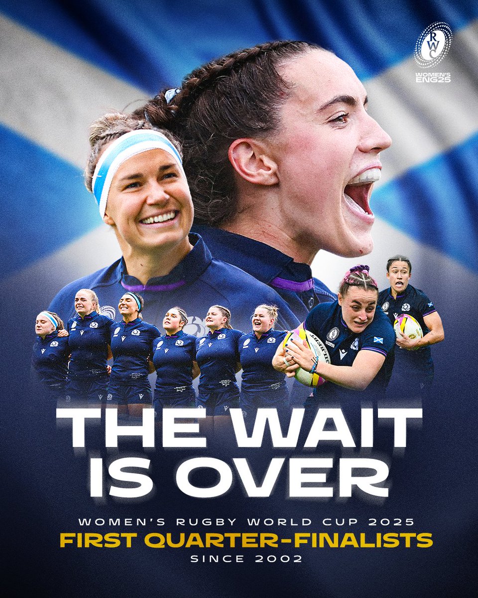 The hard work paid off 💪

Scotland make it to their first Women's Rugby World Cup quarter-final in over 20 years 🏴󠁧󠁢󠁳󠁣󠁴󠁿

#RWC2025