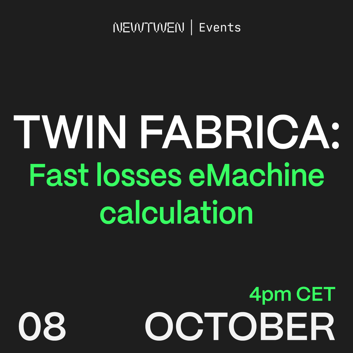 NewtwenTech's tweet photo. 🚀 Introducing Twin Fabrica: fast losses eMachine calculation

Join us for an exclusive event where we’ll discuss how to go beyond the limitations of conventional 2D loss models!

👉 Register here: https://t.co/KGk1SdYtQr

#EMachine #ThermalModelingn #EngineeringInnovation #Event https://t.co/R367sdf0z4