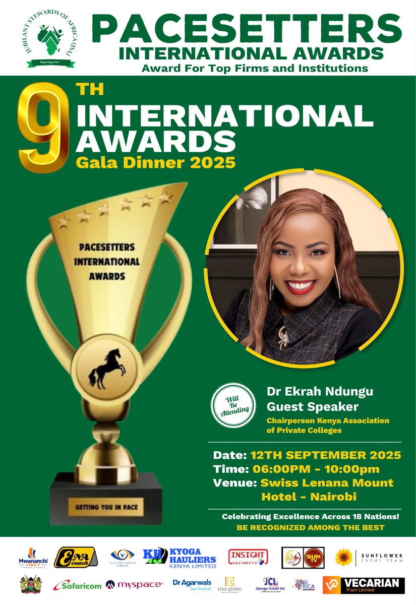 MonnaHousehold's tweet photo. Africa’s top innovators are ready to shine!The #9thPacesettersAwards will gather Africa's finest business minds in Nai on 12thSep 2025.Get ready to celebrate bold visions &amp; ideas from SMEs across the continent.
Jubilant Stewards Of Africa
Attend PacesettersAwards GalaDinner https://t.co/Dxsk4zMmVr