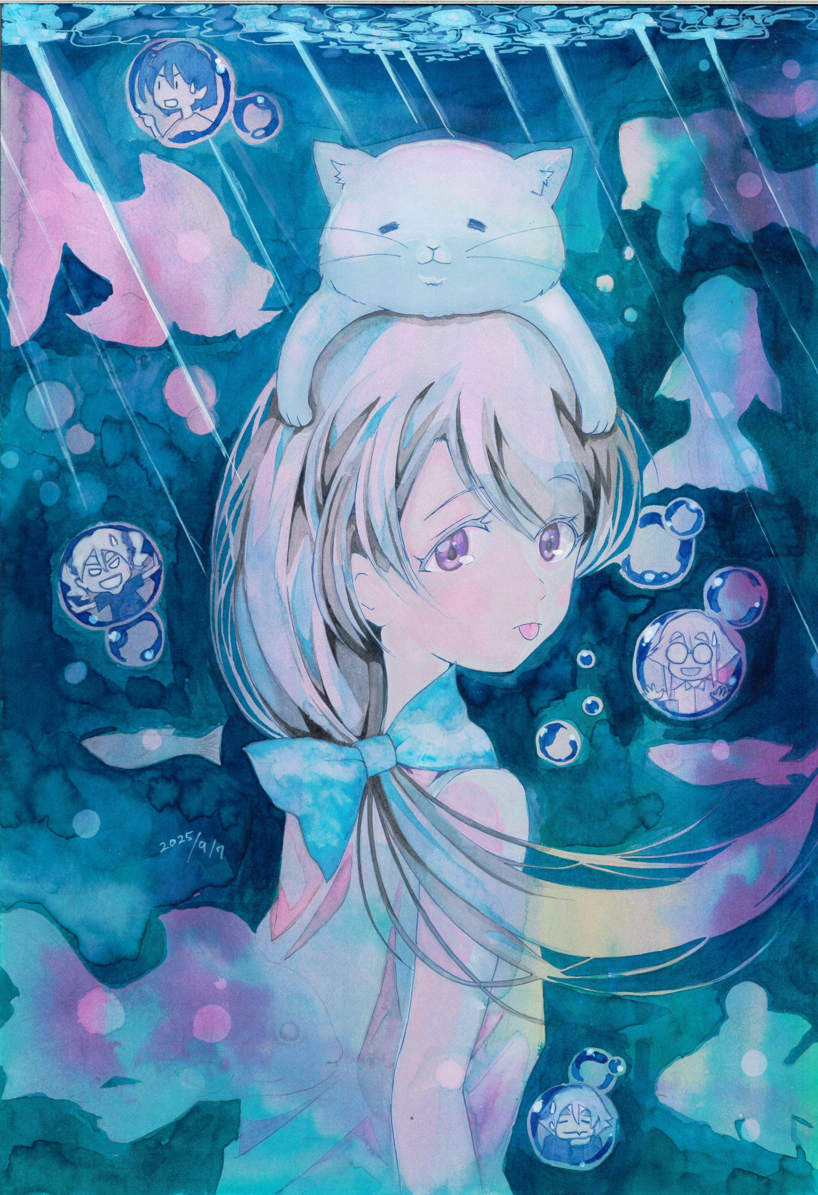 けいさま　原画　水彩　夏の夢　その他おまとめ Watercolor demonstration | Sakura (Cherry blossom) 水彩画
