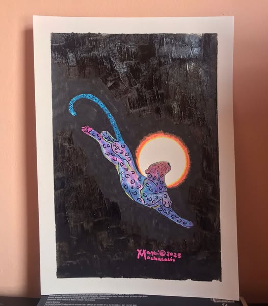 JTabw's tweet photo. A @maybimxk  Machacalis, militante de #Esquerda, está precisando vender urgente está linda Obra de #Arte #ArteIndigena Eclipse de 30/03/25, R$ 500 + R$25 de frete. Abram o Coração, Ajudem
#Brasil #Br contato : 31971166746 https://t.co/KnNfgC8Ctc