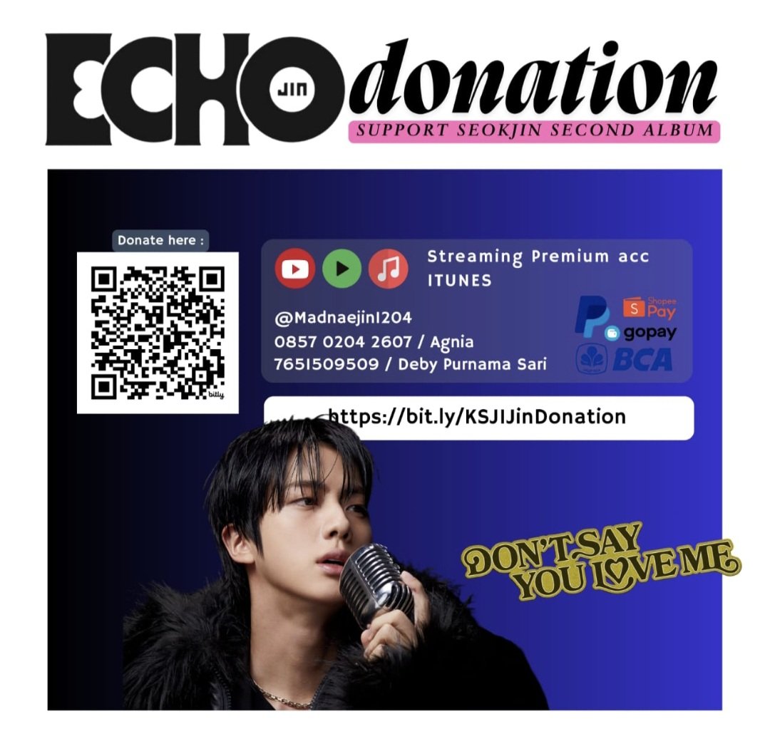 Hello guys... 
Mj Open donasi lagi untuk mensupport seokjin terutama yang saat ini sedang berjalan yaitu MAMA BONSANG AND DAESANG. Serta keperluan buying album/digital dll ...

Untuk kalian yg mau membantu yuk bisa ikutan donasi.. Berapapun nominalnya sangat amat berati. Silahkan
