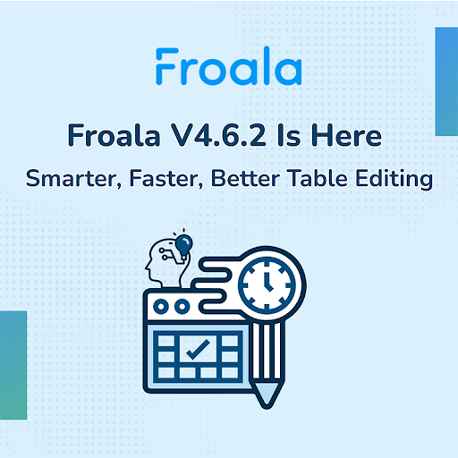 froala's tweet image. Froala 4.6.2 is LIVE 🎉
New table features make editing smarter &amp;amp; more flexible.

👉 bit.ly/4mX4Dcx

#Froala #WYSIWYG #RichTextEditor #DevTools