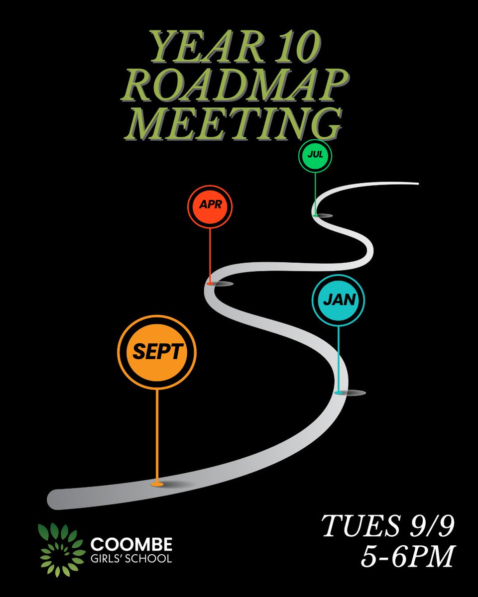 We look forward to seeing Y10 parents &amp; carers tonight for our Roadmap meeting! From 5pm-6pm in the Main Hall we're inviting you to hear the plan for the year including the start of this cohort's GCSE journey.#curious #creative #confident #cgsworldofopportunity #discovercoombe.