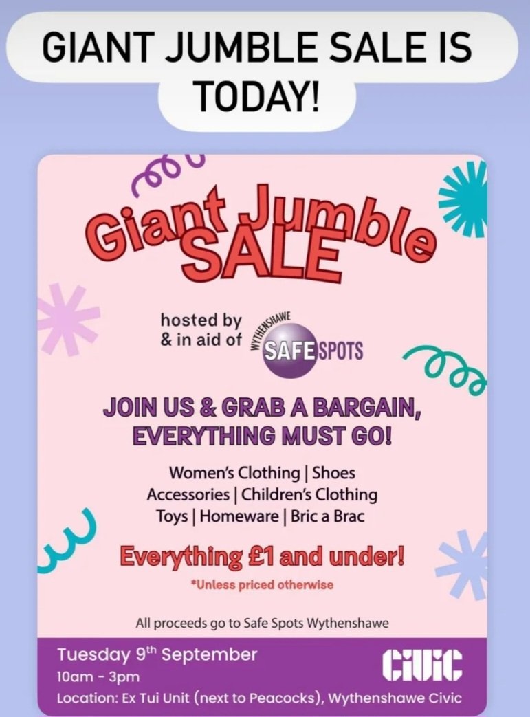 Come buy some goods in support of Safespots, open till 3pm today!