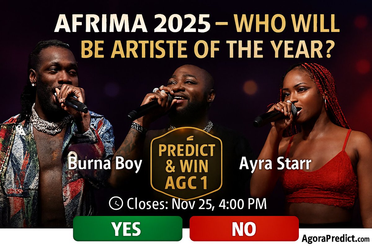 AgoraPredict's tweet photo. Global public voting commences from September 10.

@AgoraPredict reports that this year’s AFRIMA awards ceremony will be hosted in Nigeria between November 25 to 30, 2025.

https://t.co/ajEzryYxOr

#davido #burnaboy @davido @burnaboy @ayrastarr https://t.co/NjTSp2ya14