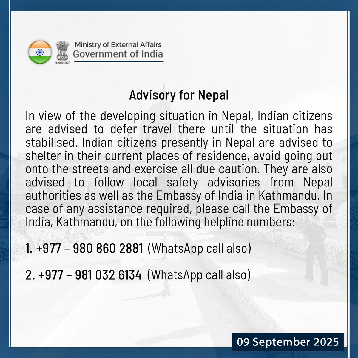 Press Release: Advisory for Nepal⬇️
🔗 bit.ly/3VFVQQ1