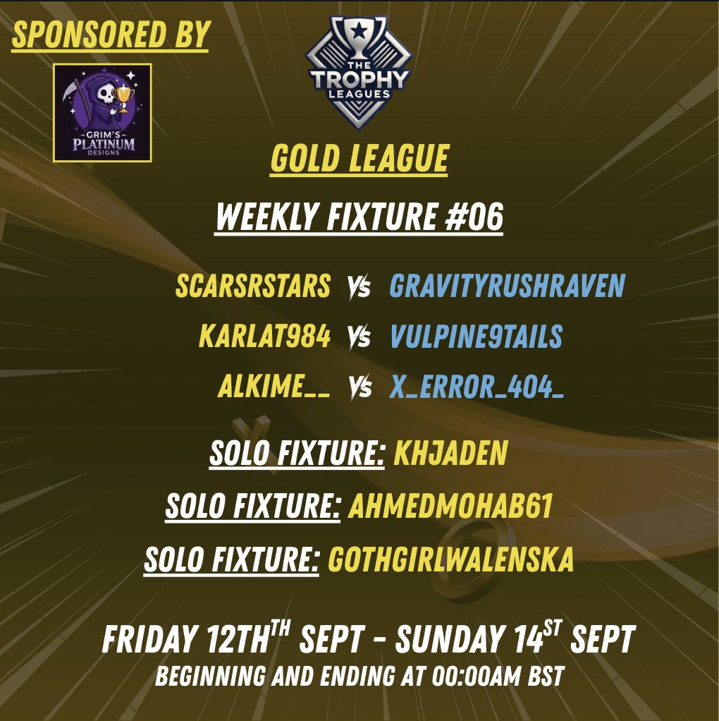 Trophy Leagues (@pstrophyleagues) on Twitter photo Trophy League returns this weekend.
More head to heads.......
More epic match ups....
More trophies earned!
THIS IS PS TROPHY LEAGUES!
Sponsored by the amazing <a href="/GrimsPlatDesign/">Grim's Platinum Designs</a> Trophy League returns this weekend.
More head to heads.......
More epic match ups....
More trophies earned!
THIS IS PS TROPHY LEAGUES!
Sponsored by the amazing <a href="/GrimsPlatDesign/">Grim's Platinum Designs</a>