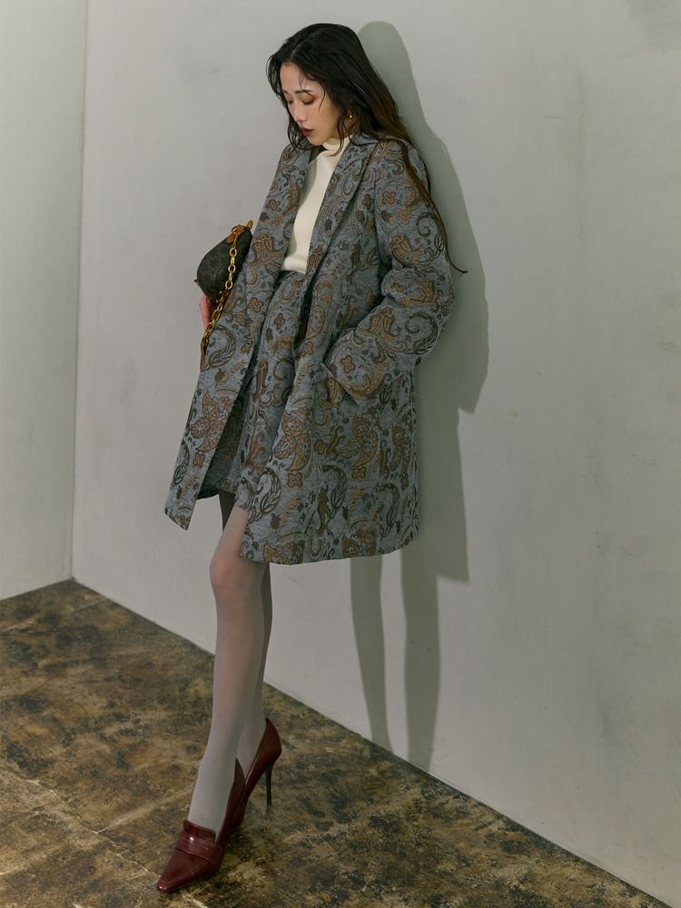 MURUA YUKKOコラボ　ジャケット MURUA 【YUKKOコラボ】ジャガードジャケット ブルー - メルカリ