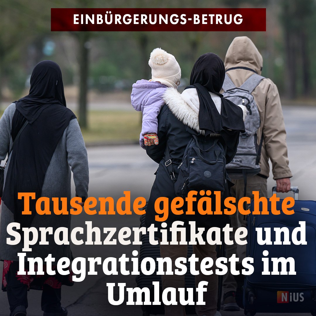 falktf's tweet image. Einbürgerungs-#Betrug: Tausende gefälschte #Sprachzertifikate und #Integrationstests im Umlauf

Wie eine gemeinsame Recherche von Stern und RTL zeigt, sind Tausende gefälschte Sprachzertifikate im Umlauf. Die Bescheinigungen über Sprachkenntnisse müssen #Ausländer vorlegen, wenn…