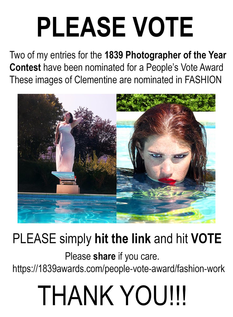 If you could PLEASE v o t e for me as I am up for awards in two catagories for my photography in the prestigious 1839 AWARDS!
All you have to do is follow the link and click VOTE.
1839awards.com/people-vote-aw…
It would mean the world to me. Much appreciated! xo Velvet