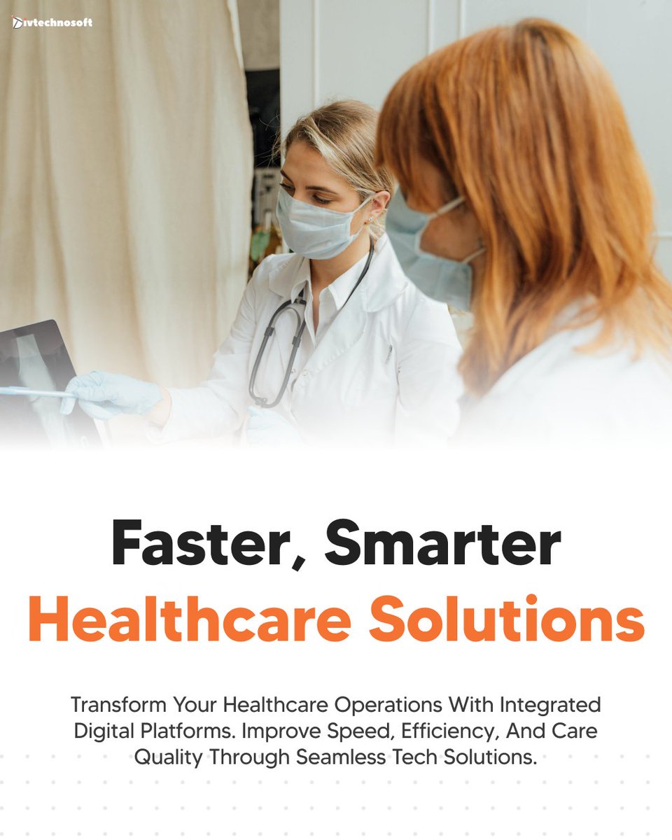 divtechnosoft's tweet image. In #Healthcare , speed and clarity can make a huge difference not just for patients , but for the teams behind the scenes. That’s why we focus on building digital tools that help.
It’s not about adding more tech. It’s about making the existing process smarter & more efficient.