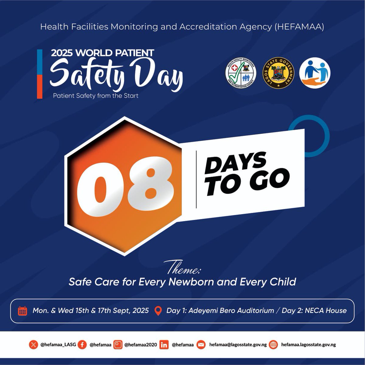 HEFAMAA_LASG's tweet image. Every newborn. Every child. Everywhere. Safe care is not a privilege — it’s a right. Let’s prioritize patient safety for the vulnerable.

#WorldPatientSafetyDay2025
 #SafeCareForAll