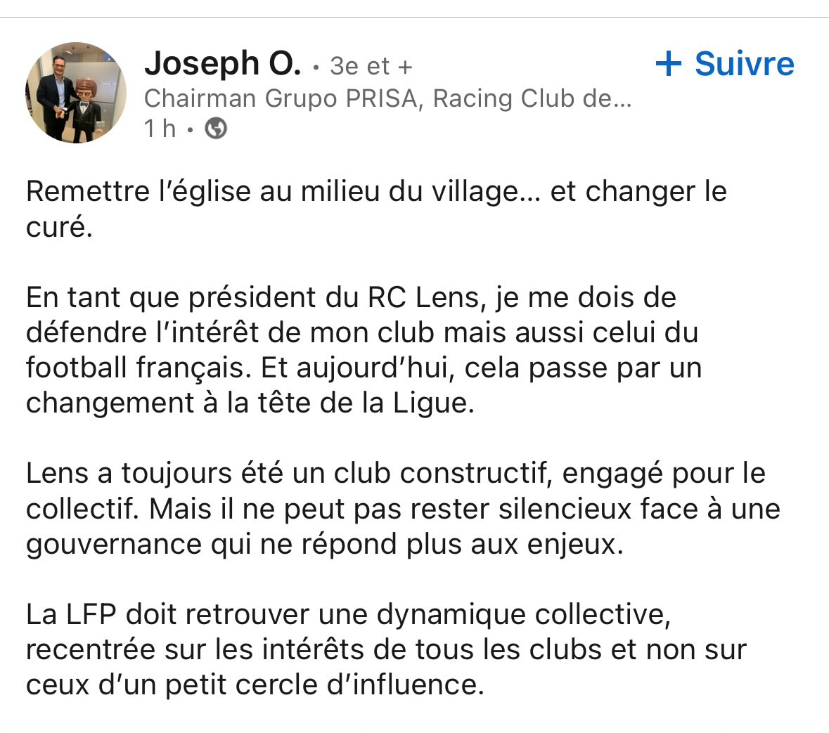 🔴😃 « Changer le curé » !

Méfiance, Vincent, quand le JO, président du #RCLens, s’emploie il y a danger… demande à Arnaud 😏