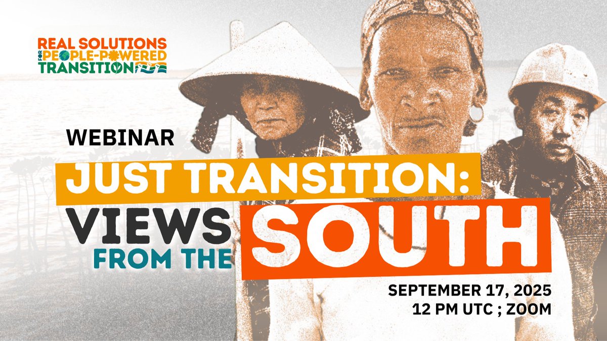 IBONIntlClimate's tweet photo. SAVE THE DATE!
📣 [WEBINAR] Just Transition: Views from the South
🗓️ September 17, 2025 | 12:00-1:30 PM UTC | Zoom 
🔗Register here:
https://t.co/Th20Y6fZTY
https://t.co/Th20Y6fZTY
https://t.co/Th20Y6fZTY

#RealSolutionsNow #PeoplePoweredTransition #ClimateJustice (1/4) https://t.co/fwskZFAiGv