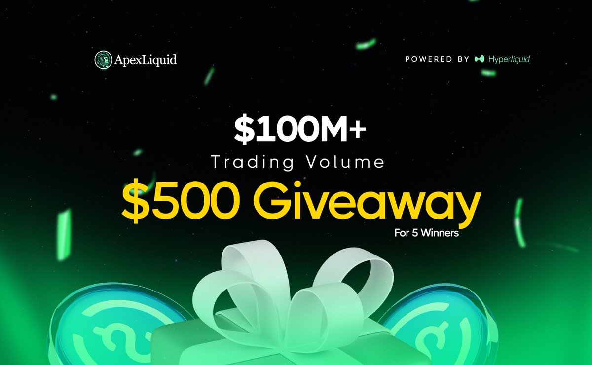 🎉 $100M+ Trading Volume Giveaway! 🎉

We just smashed through $100M+ in lifetime trading volume. 
To mark it, we’re giving back to the community with a $500 USDC Meme Contest. 💰

Prize Pool Distribution:
🥇 1st place: $200 
🥈 2nd place: $125 
🥉 3rd place: $75 
4th &amp; 5th