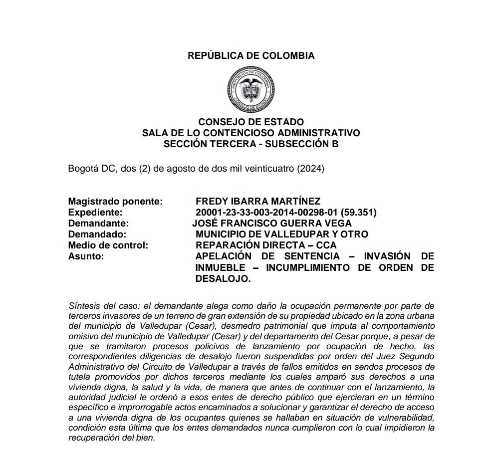 Reparación Directa: La responsabilidad estatal en eventos de despojo definitivo de inmuebles por parte de terceros- Elementos/ CONDENA a las entidades
drive.google.com/file/d/1ttkS-L…