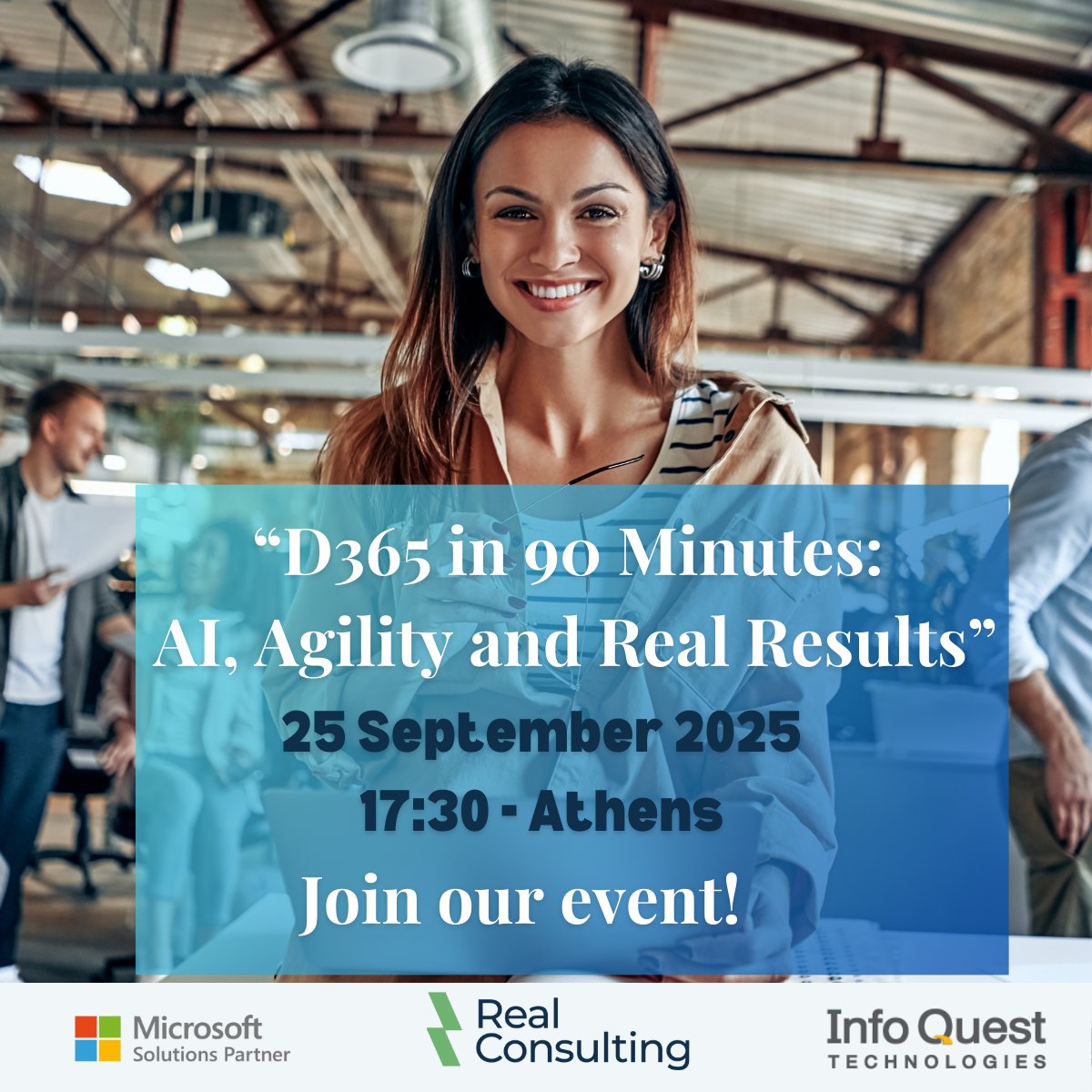 Discover how Dynamics 365 + AI transform businesses with agility &amp; real results. 🚀
Join our exclusive 90-min session with Microsoft &amp; Infoquest. 
Don’t miss it! 👉 shorturl.at/qSImP