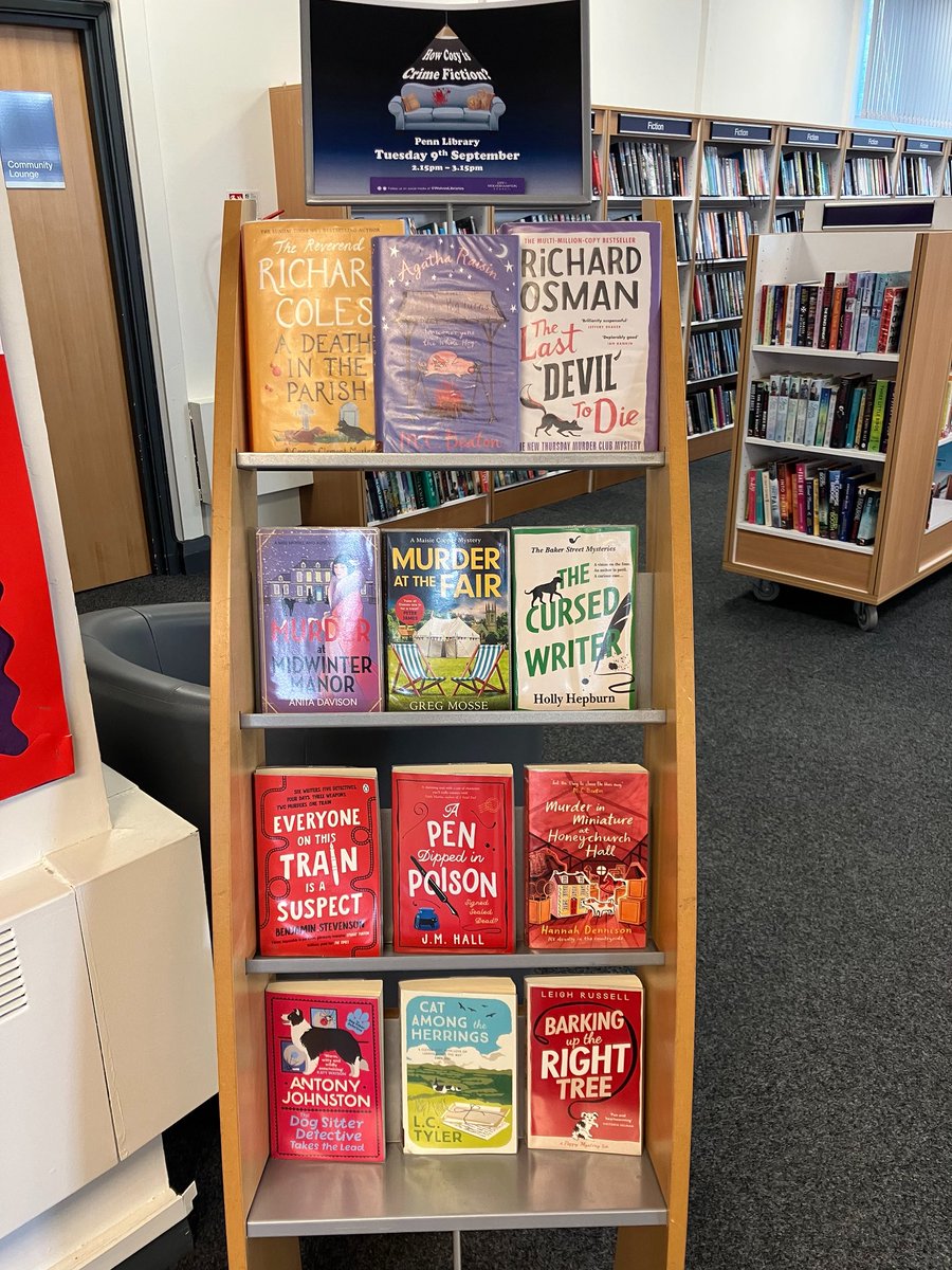 LucyVAndrew's tweet image. Today’s the day! Join us at 2.15pm at Penn Library at @WolvesLibraries for our FREE event on cosy crime fiction!
