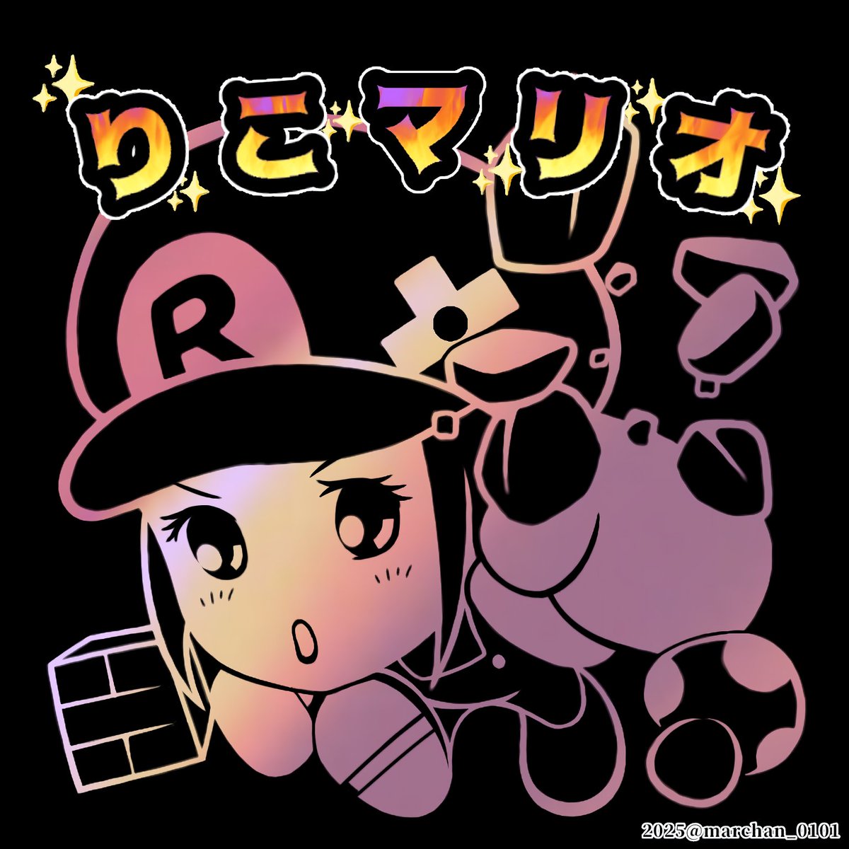 marchan_0101's tweet image. ブラックホロシール風に仕上げてみました✨
ゲームは難しいほど燃えてしまうりこちゃん@chikushirikoです♪

#りこ民 #絵りこ #ビックリマン