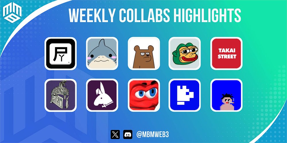MBMweb3's tweet image. Weekly Collaboration Highlights
We're on the hunt for the next big gem! 💎
What's your pick for this week?
- P I K U S E R U Y U J I N
- Chumonhl
- Boardinalz
- Lilqob
- TakaiStreet
- Chads
- WEB3Playboys
- Hearr Theart
- MiloOnChains
- Based humans
Join our discord to…