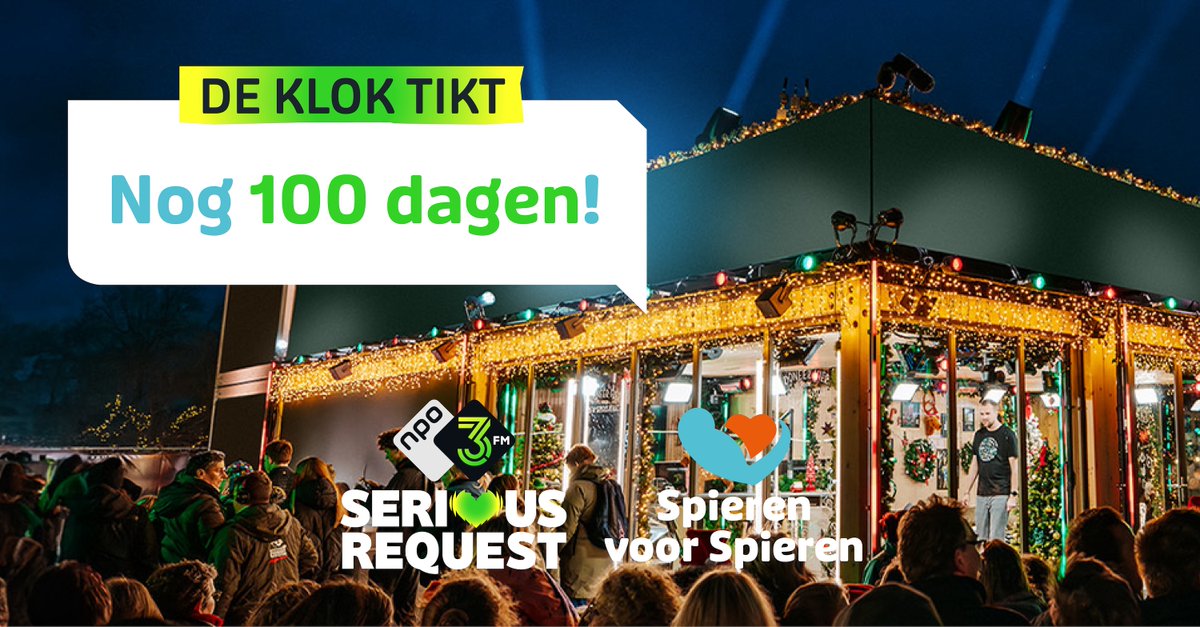 🧡 Over 100 dagen begint 3FM Serious Request: een week lang 24/7 radio vanuit het Glazen Huis in ’s-Hertogenbosch, met acties door heel Nederland en aandacht voor kinderen met een spierziekte.
De klok tikt. Een spierziekte wacht niet.
👉 3fm.nl/kominactie
#3FM #SR25