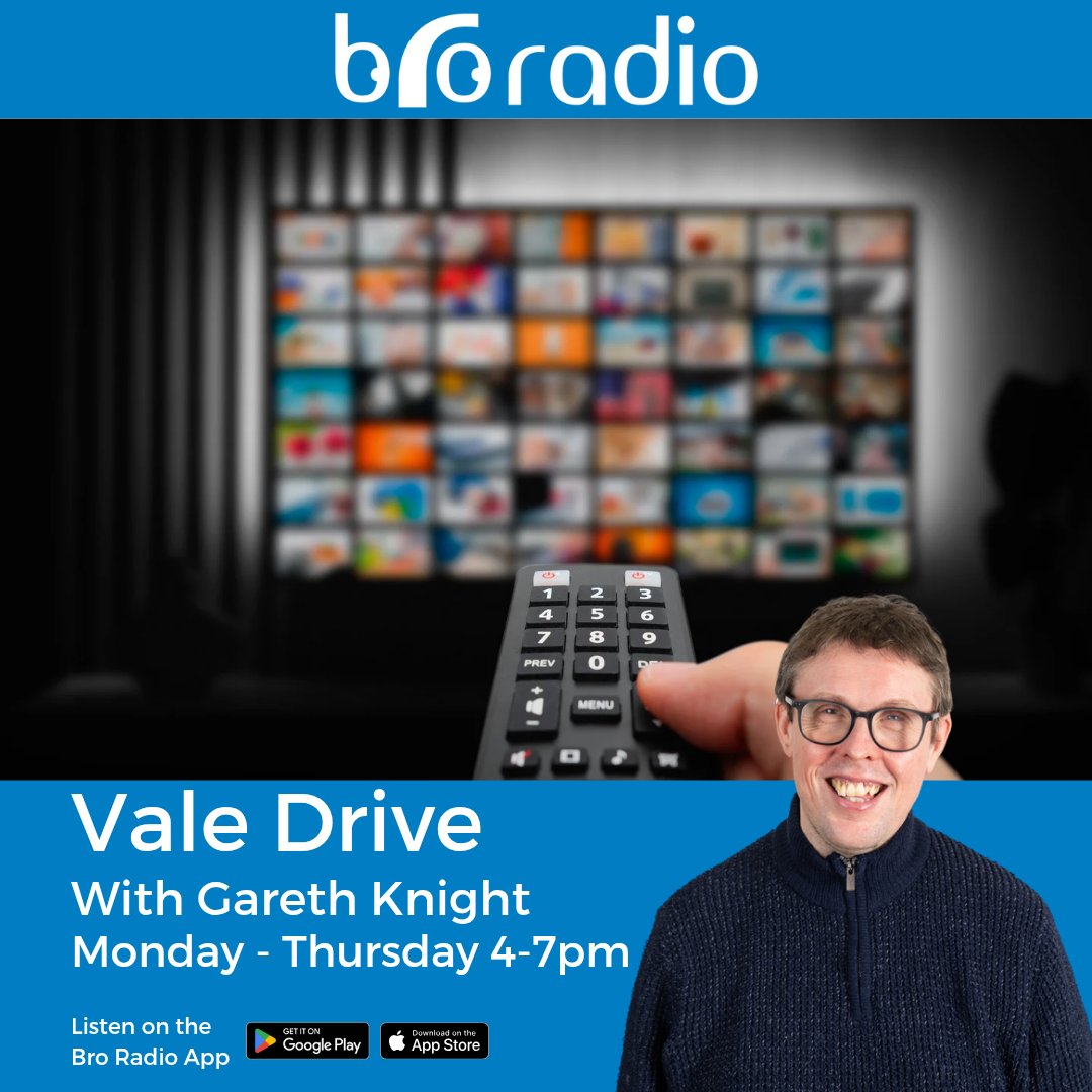 Coming up on Tuesday's #ValeDrive, it's Television Tuesday on "Teatime Trivia", plus the latest on the roads and the rails here in the Vale and I'll tell you about the return of "What's In The Box" with Daniel Matthew Estate Agents Ltd