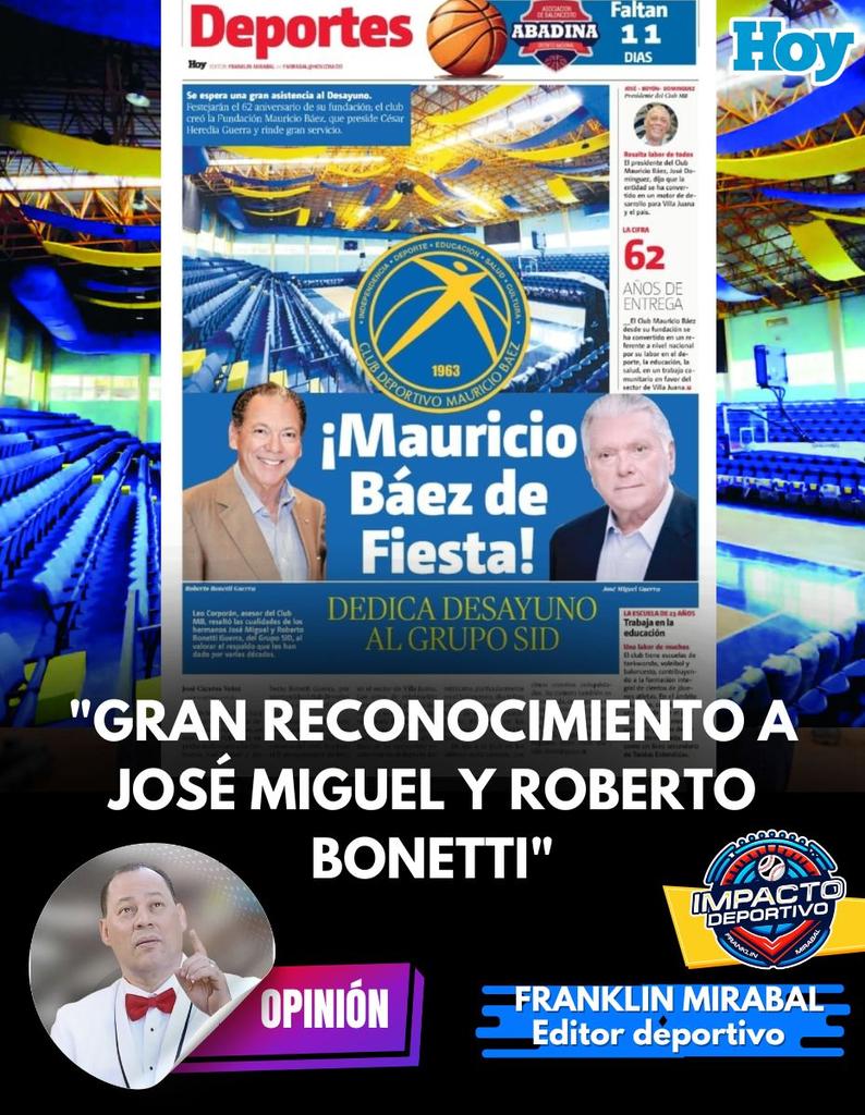 Elreydelaradio's tweet photo. Espectacular!!!.

Periódico HOY resalta homenaje que le hará el Mauricio Báez al Grupo SID y principalmente a José Miguel y Roberto Bonetti.
Dios bendiga a ese Grupo por apoyar el Deporte, y por apoyar mis proyectos deportivos.
Dios les bendiga mucho!!!.

@GrupoSID https://t.co/dHTOwGlgEc