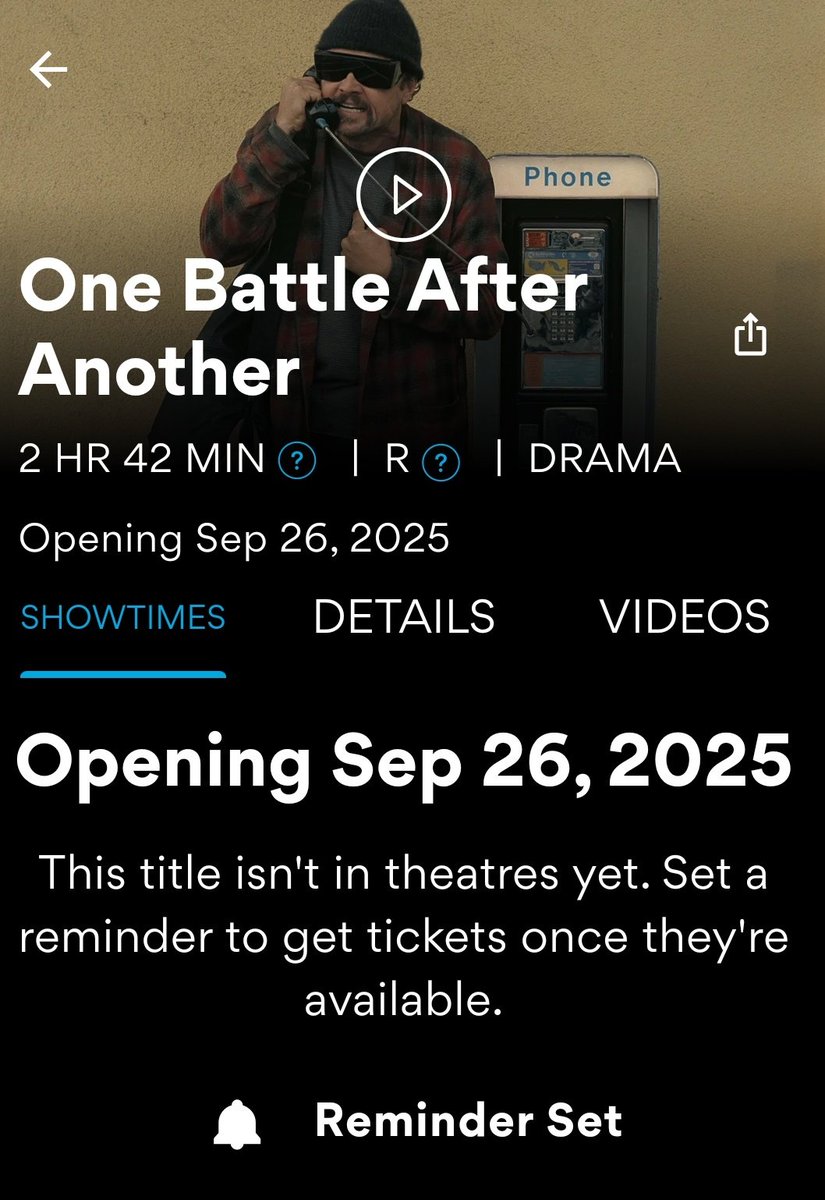 Good reviews coming in! 
#OneBattleAfterAnother

Tickets to be released at AMC soon. Set your reminder.

amc.film/3H3JoWC
